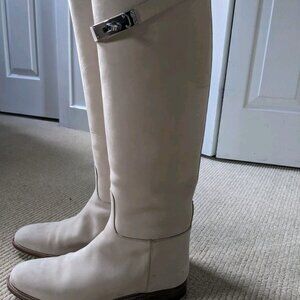 Hermès jumping boots beige suede